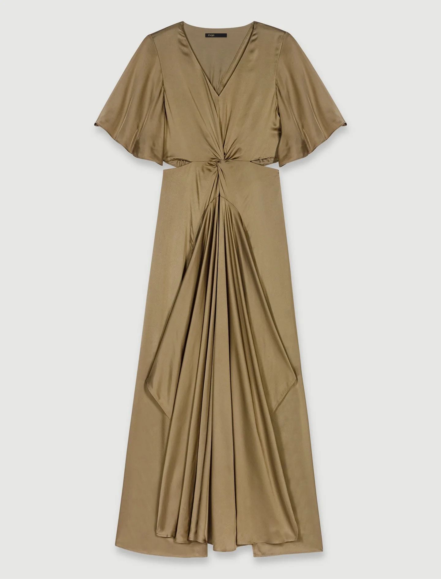 Vestido largo de satén calado - Imagen 5