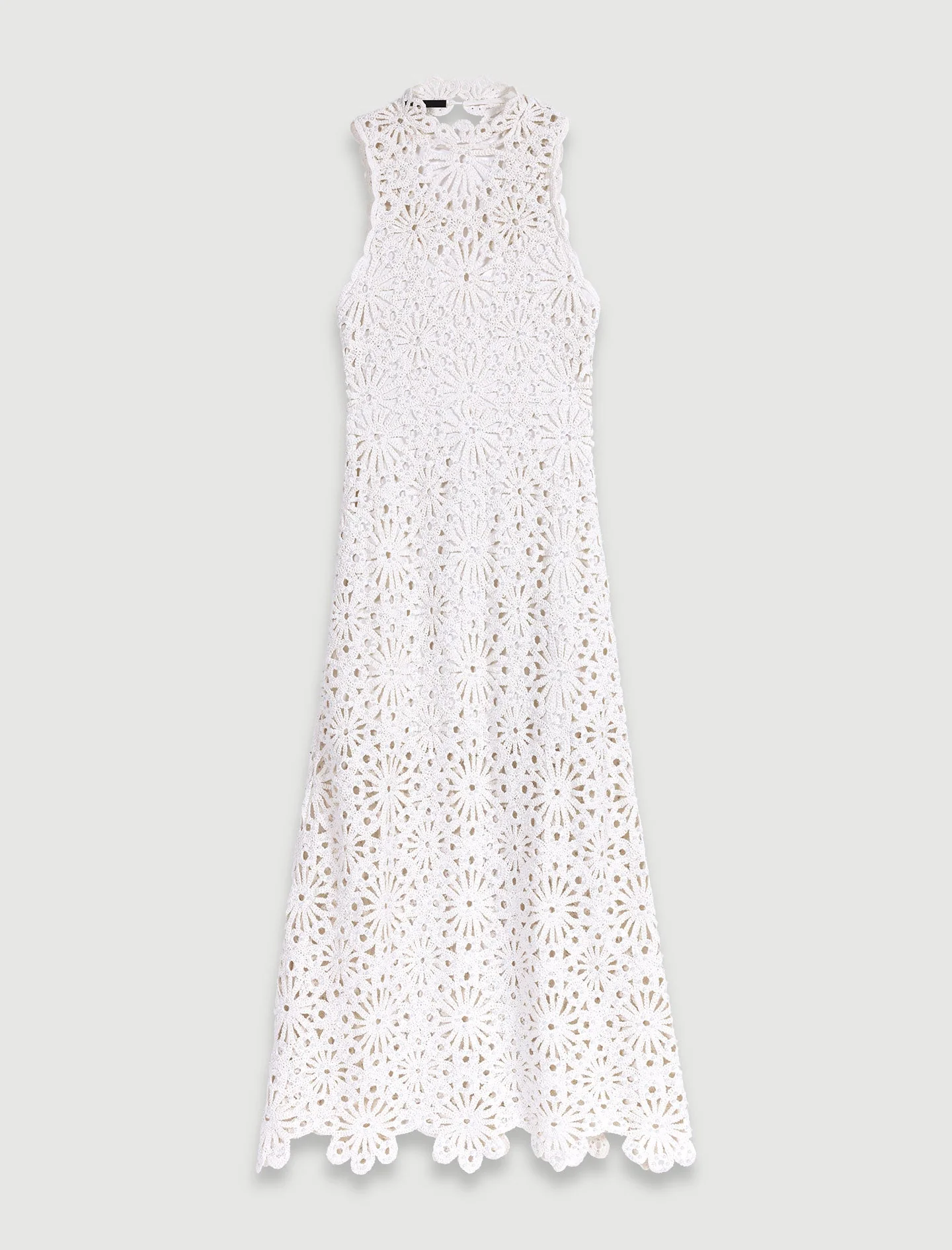 Vestido largo de ganchillo perlas - Imagen 6