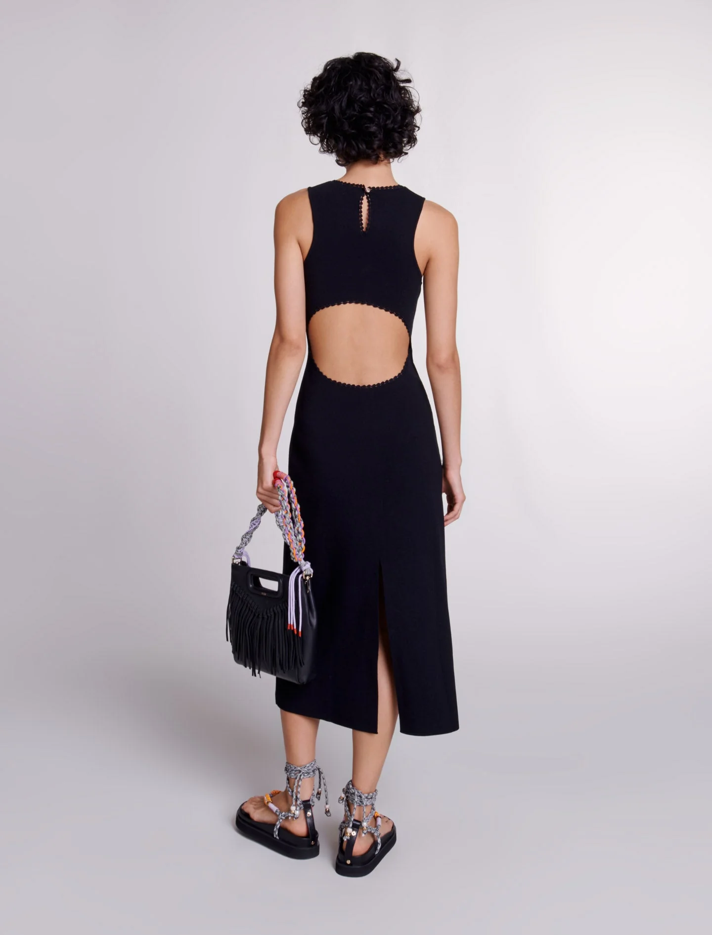 Vestido largo de punto con recortes - Imagen 4