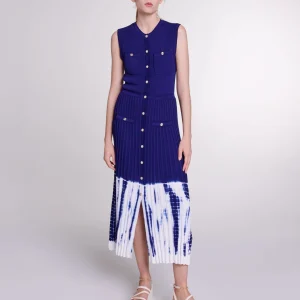 Vestido largo de punto tie and dye