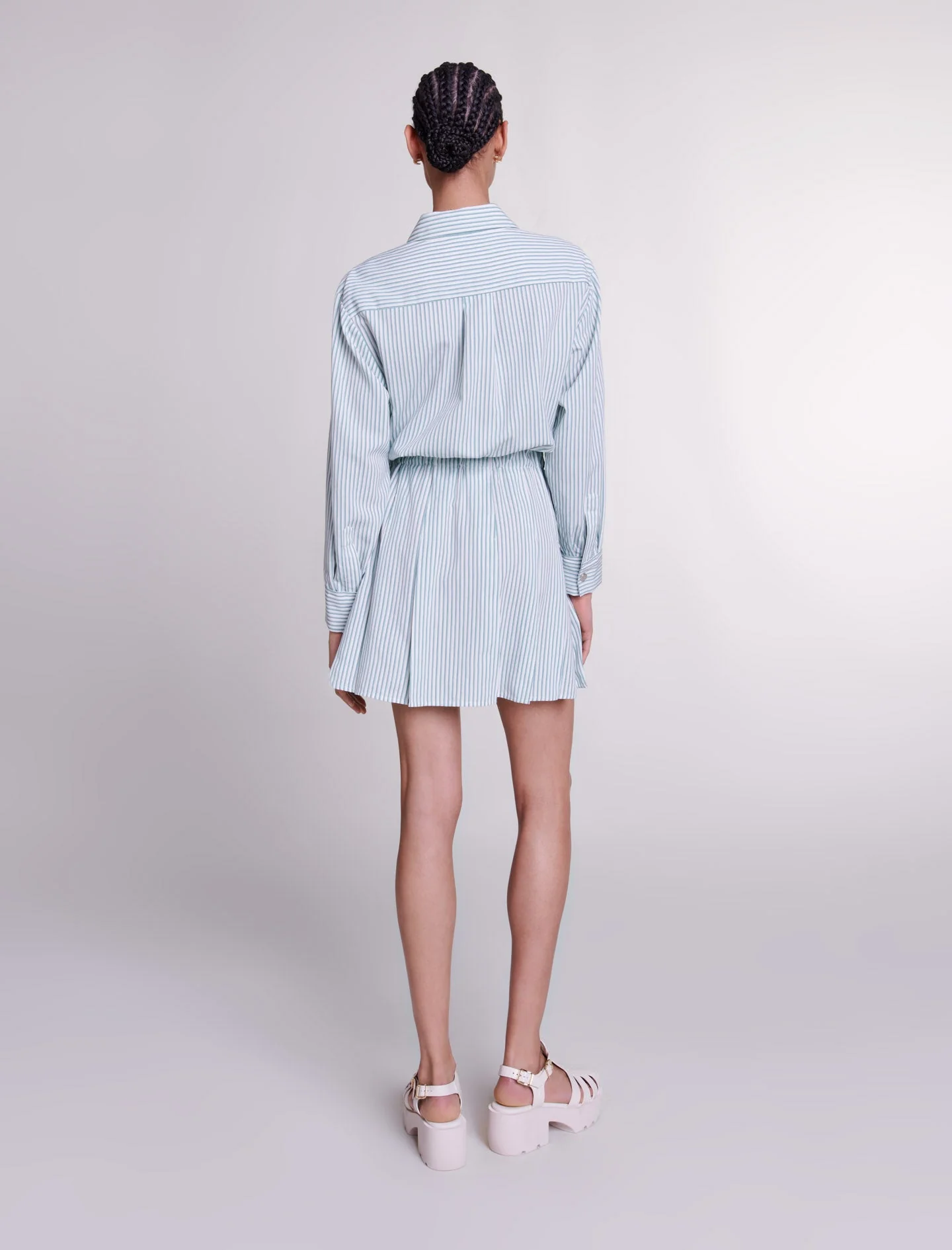 Vestido camisero de rayas - Imagen 4