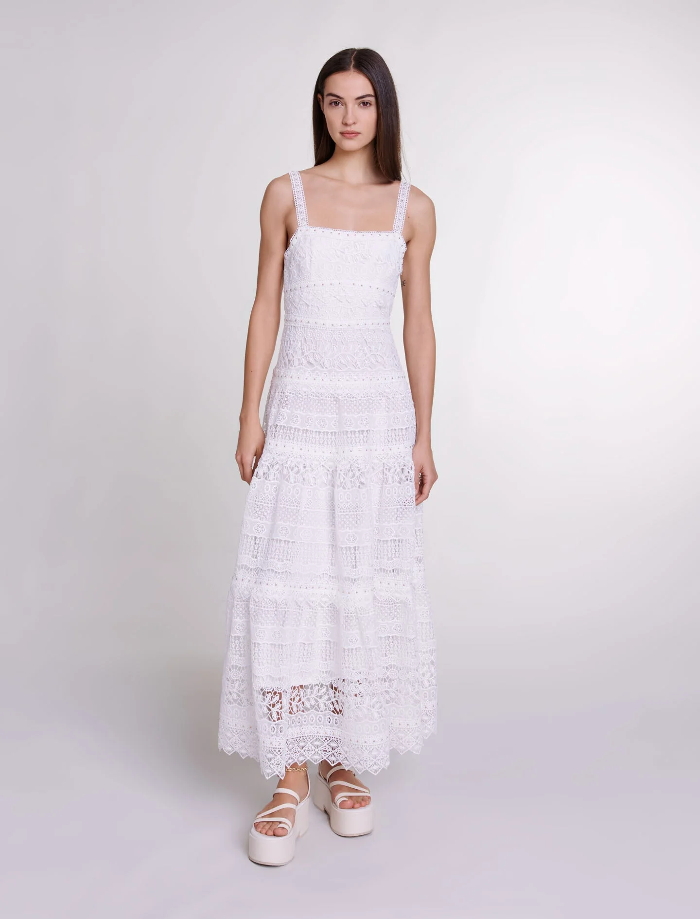 Vestido largo de ganchillo