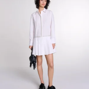 Vestido camisero con pedrería