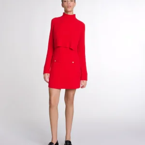 Vestido corto 2-en-1 de punto