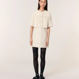 Vestido corto 2 en 1 de tweed