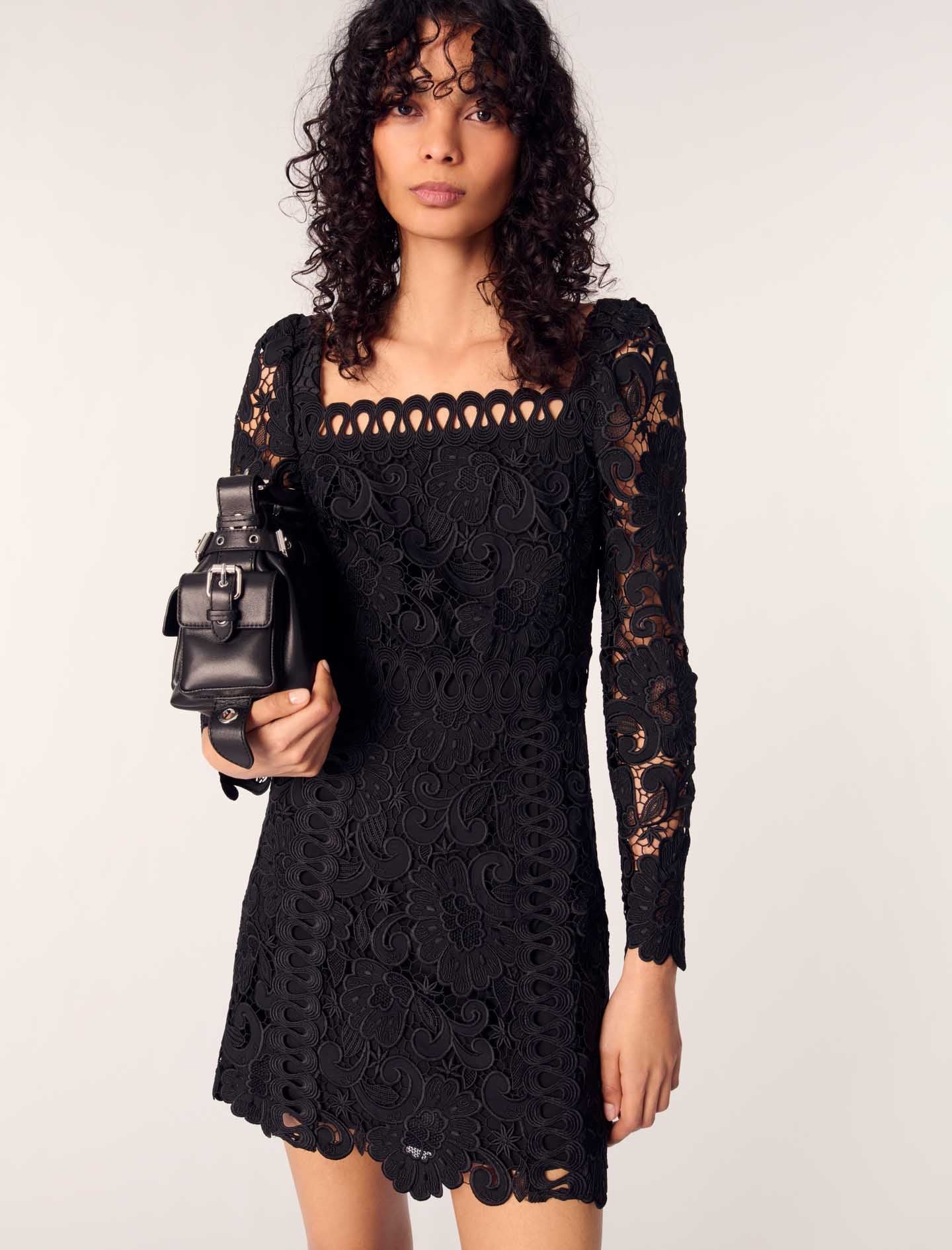 Vestido corto de guipur