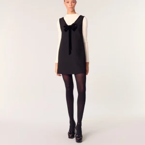 Vestido pichi con cuello de terciopelo