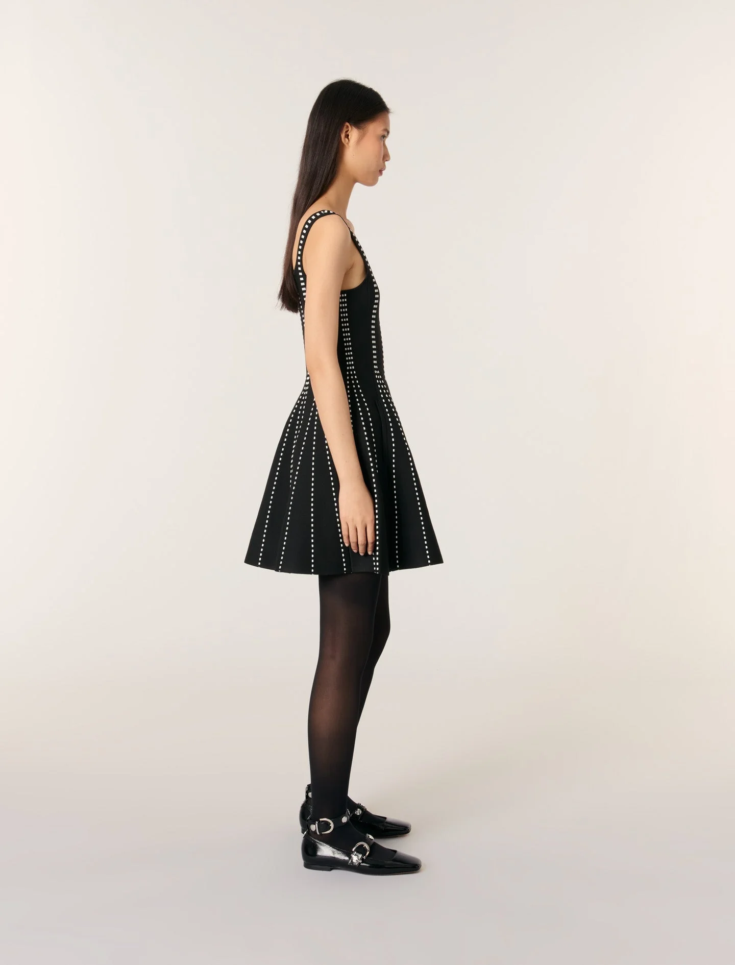 Vestido corto de punto jacquard - Imagen 3