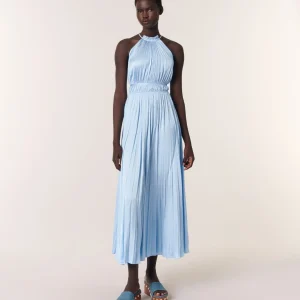 Vestido largo plisado