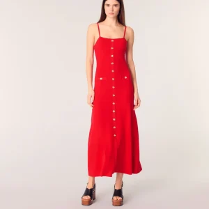 Vestido largo de punto de canalé