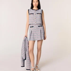 Vestido corto 2 en 1 de tweed