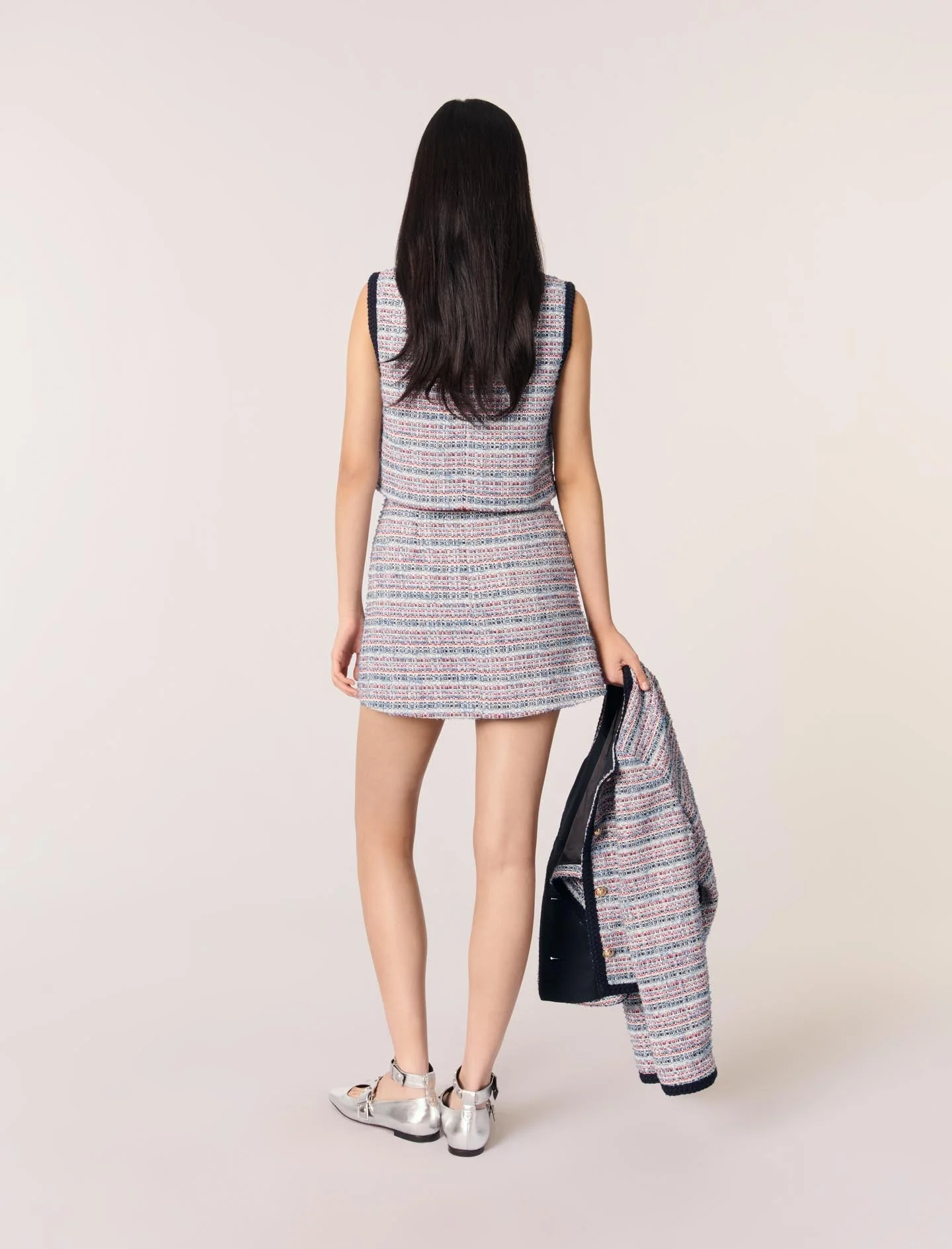 Vestido corto 2 en 1 de tweed - Imagen 3