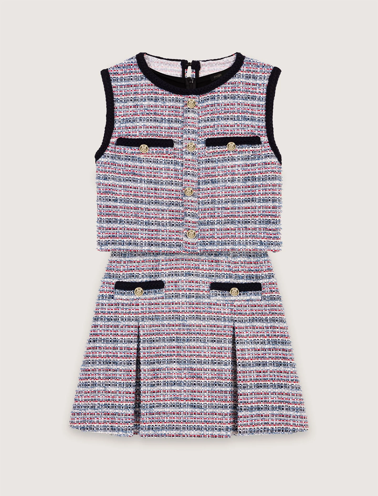 Vestido corto 2 en 1 de tweed - Imagen 4