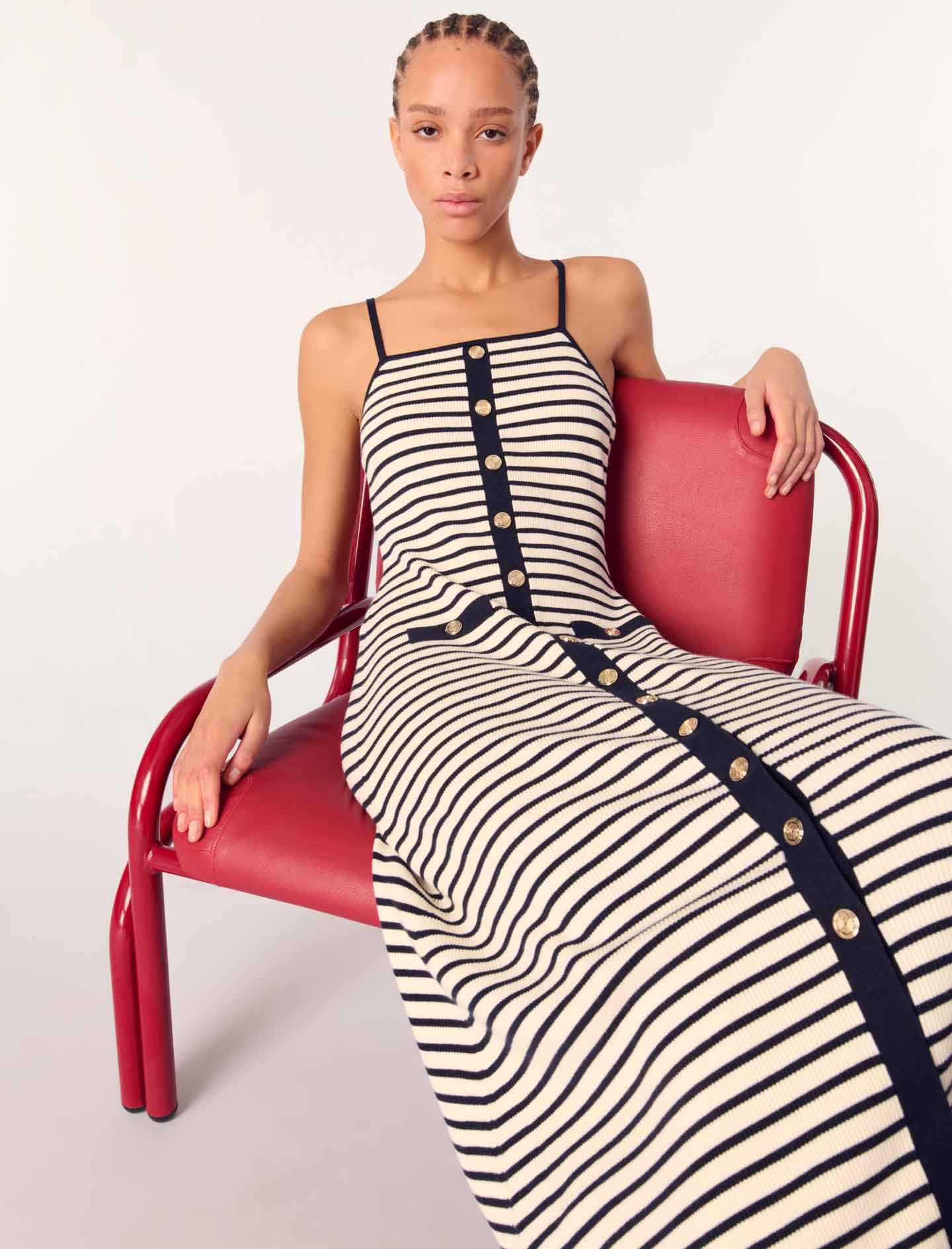 Vestido largo de punto de canalé - Imagen 3