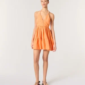 Vestido corto de lino