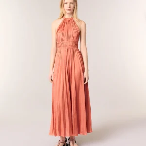 Vestido largo plisada