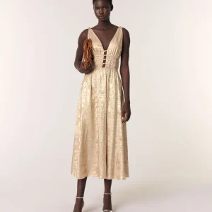 Vestido largo metalizado