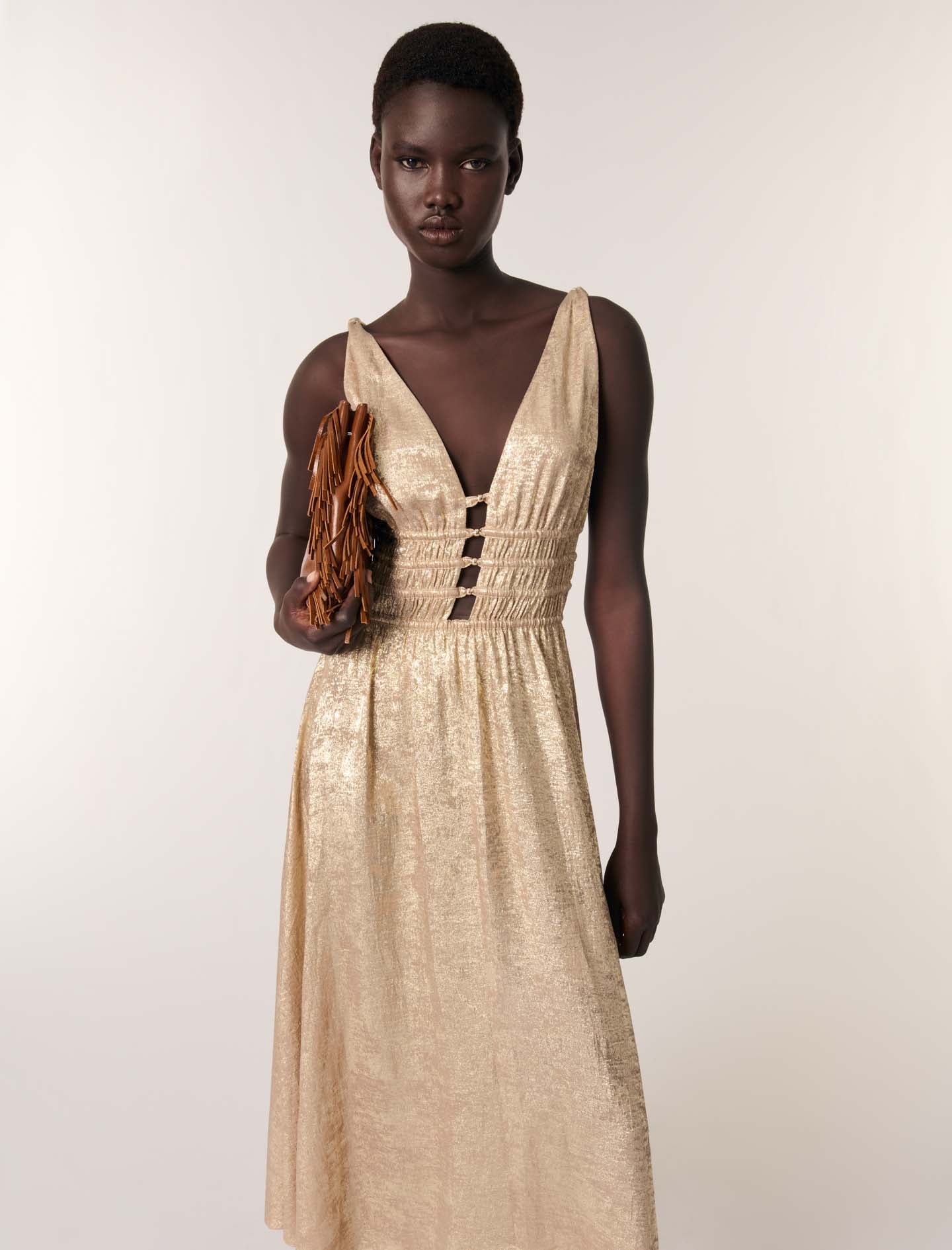 Vestido largo metalizado - Imagen 3