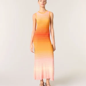 Vestido largo de punto tie-dye