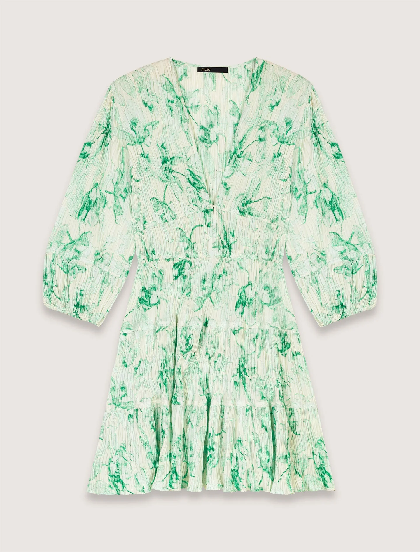 Vestido corto plisado y estampado - Imagen 5