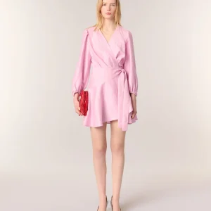 Vestido cruzado de lino