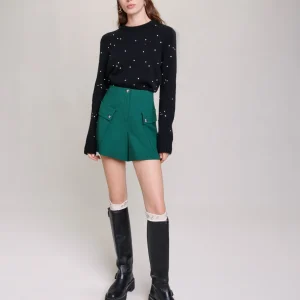 Shorts de tela con bolsillos tipo caja