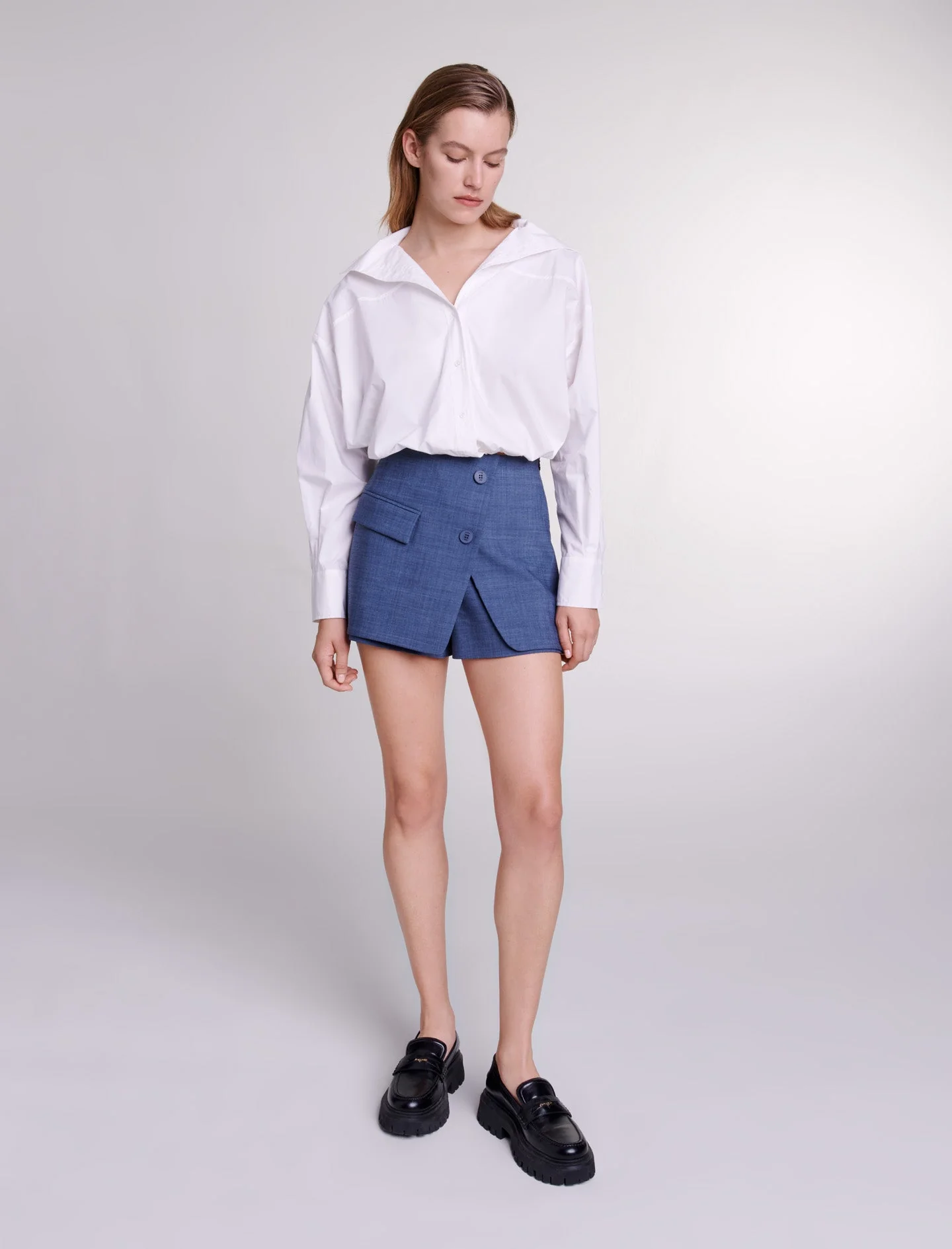 Pantalón corto trampantojo