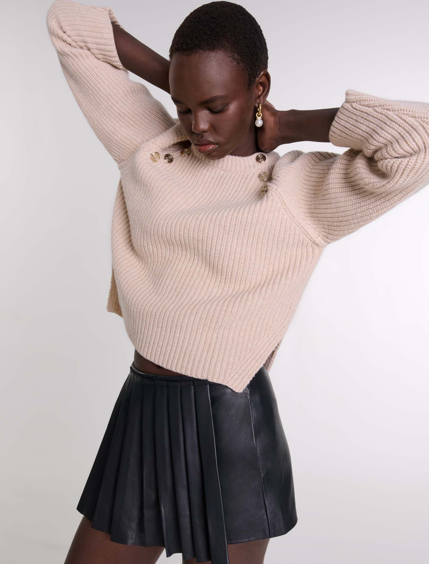 Pantalón corto trampantojo de cuero - Imagen 4