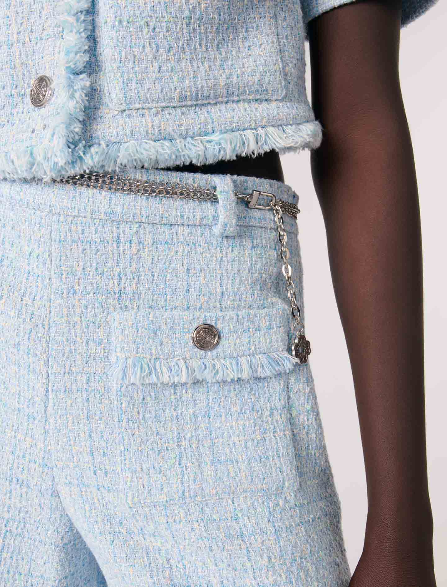 Short de tweed con cinturón - Imagen 5