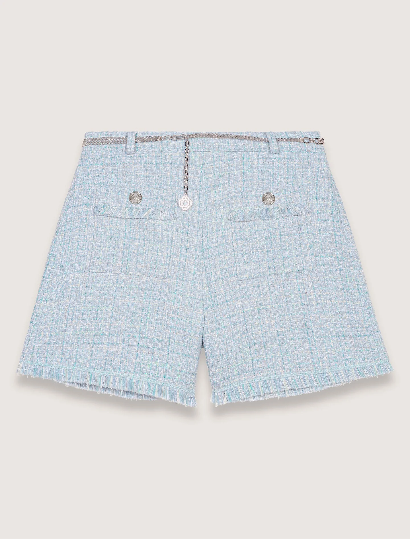 Short de tweed con cinturón - Imagen 4