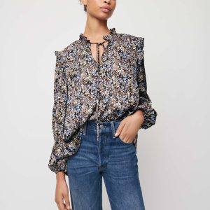 Blusa con estampado manga larga