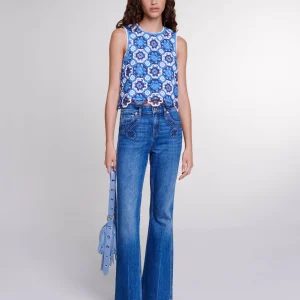 Top tricolor de ganchillo