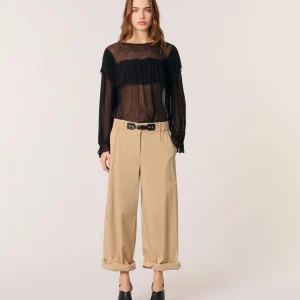 Top de muselina con volantes