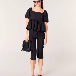 Top de popelina con mangas globo