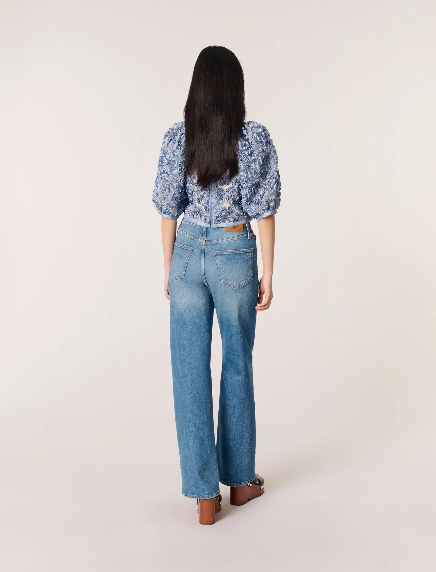 Top de organza con motivo floral - Imagen 4