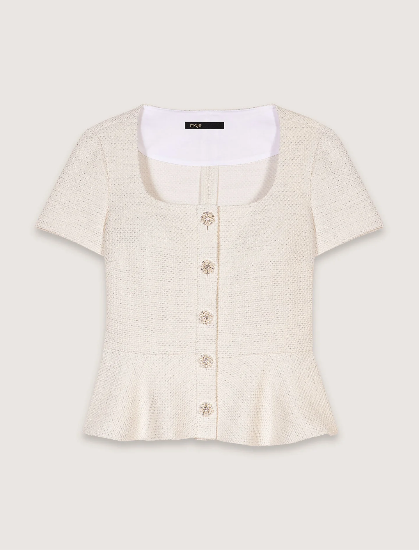 Top peplum de tweed y lurex - Imagen 4