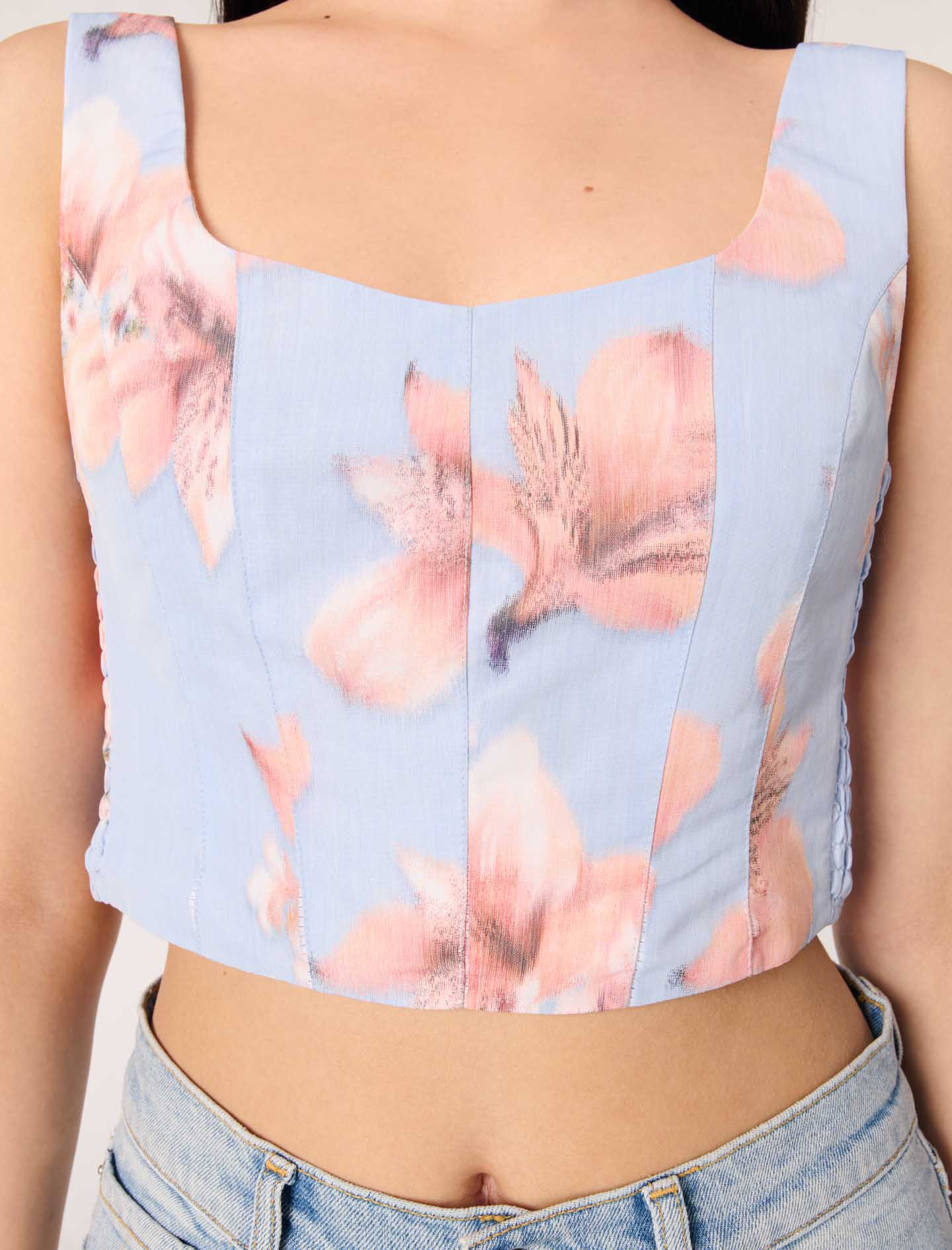 Top de tafetán estampado - Imagen 3