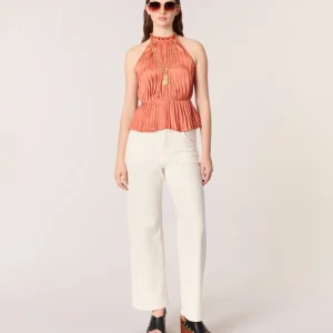 Top plisado sin mangas