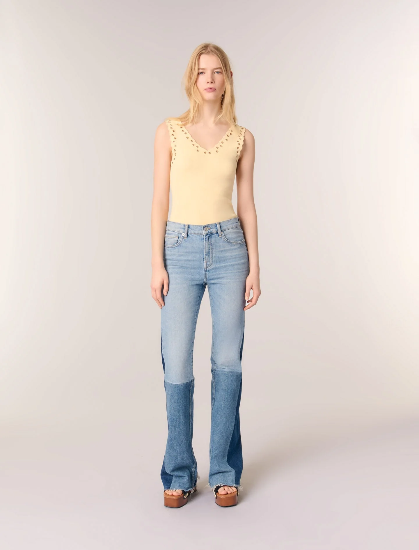 Top de punto y ojales