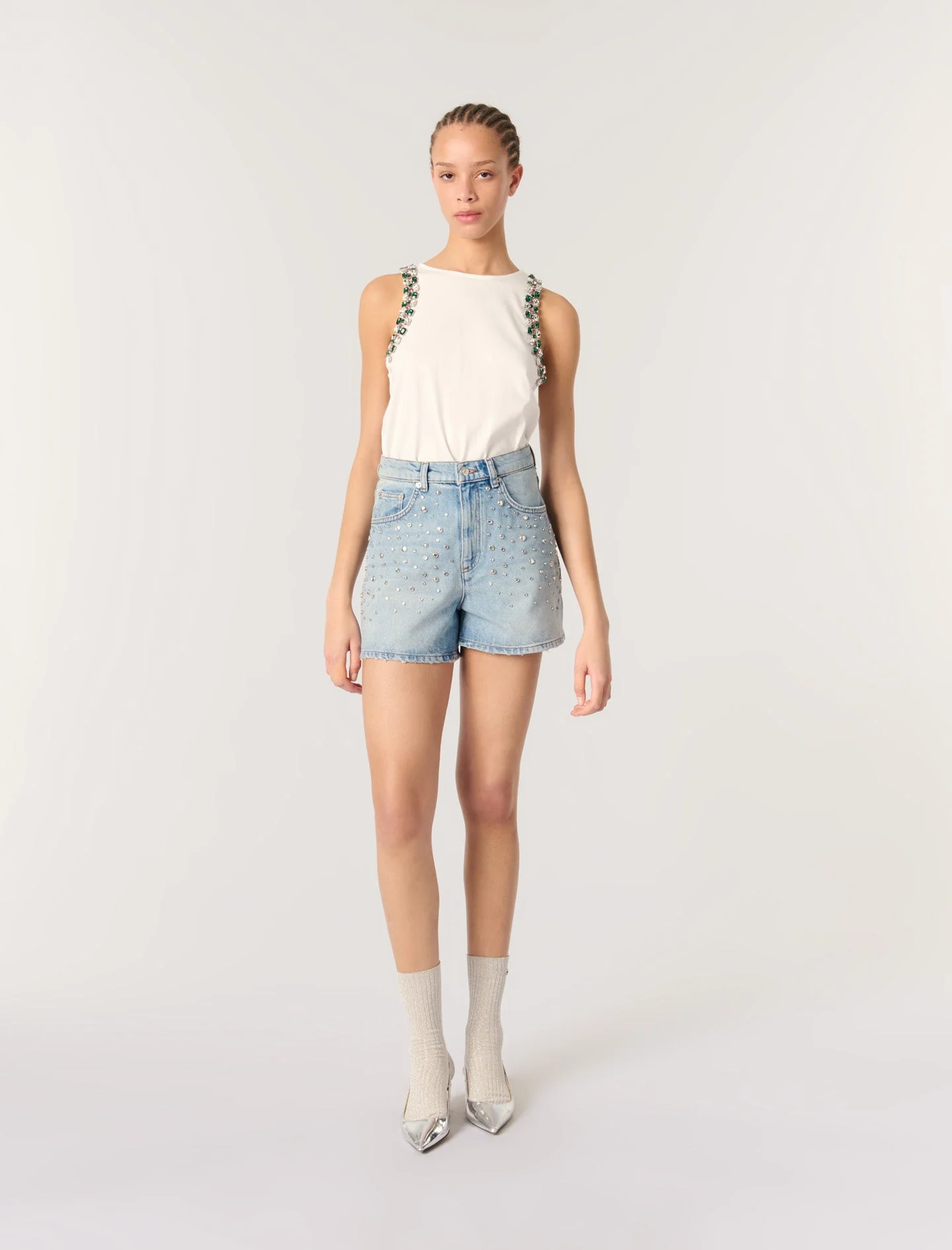 Camiseta de tirantes con strass