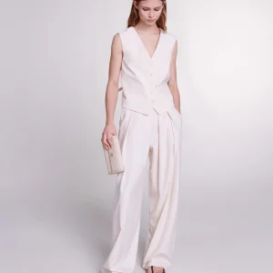 Chaleco de tejido con trama