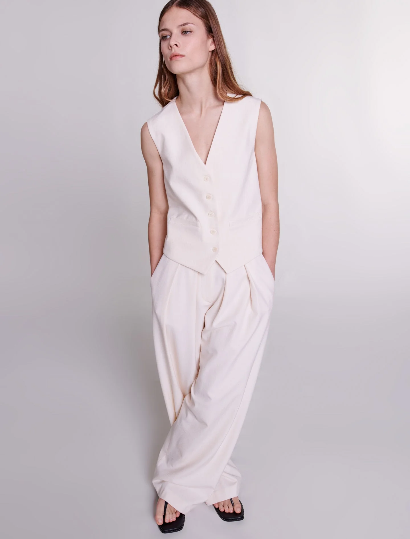 Chaleco de tejido con trama - Imagen 5