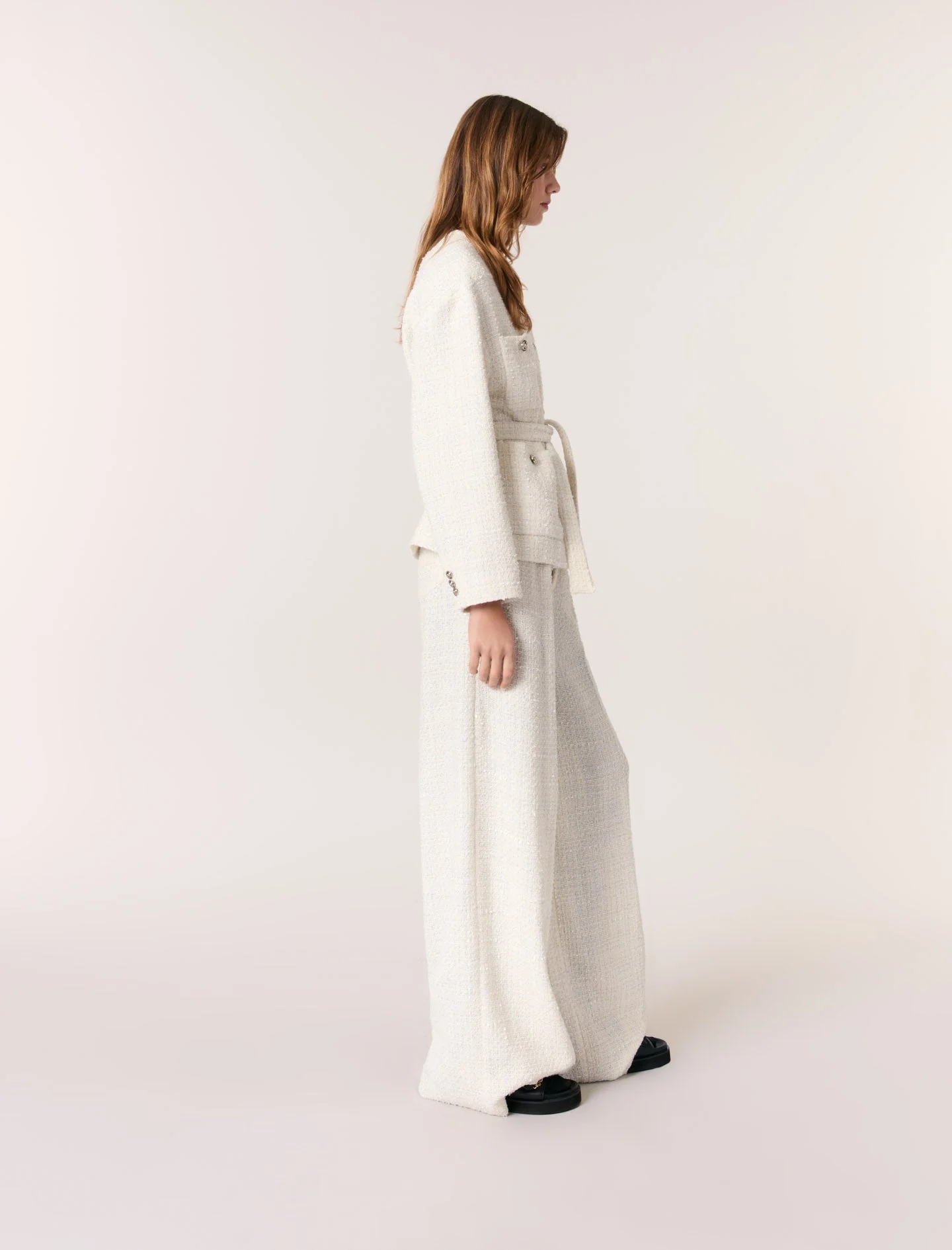 Chaqueta de tweed con cinturón - Imagen 3