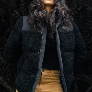 Parka Puffa Teddy Reciclada Negra Mujer