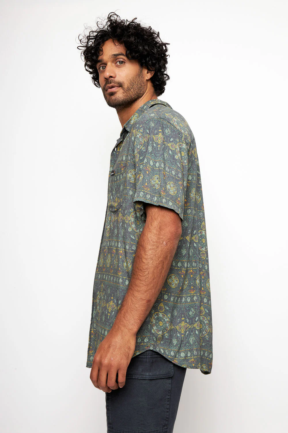Camisa Mero Boho Verde Hombre ECOVERO™ - Imagen 3