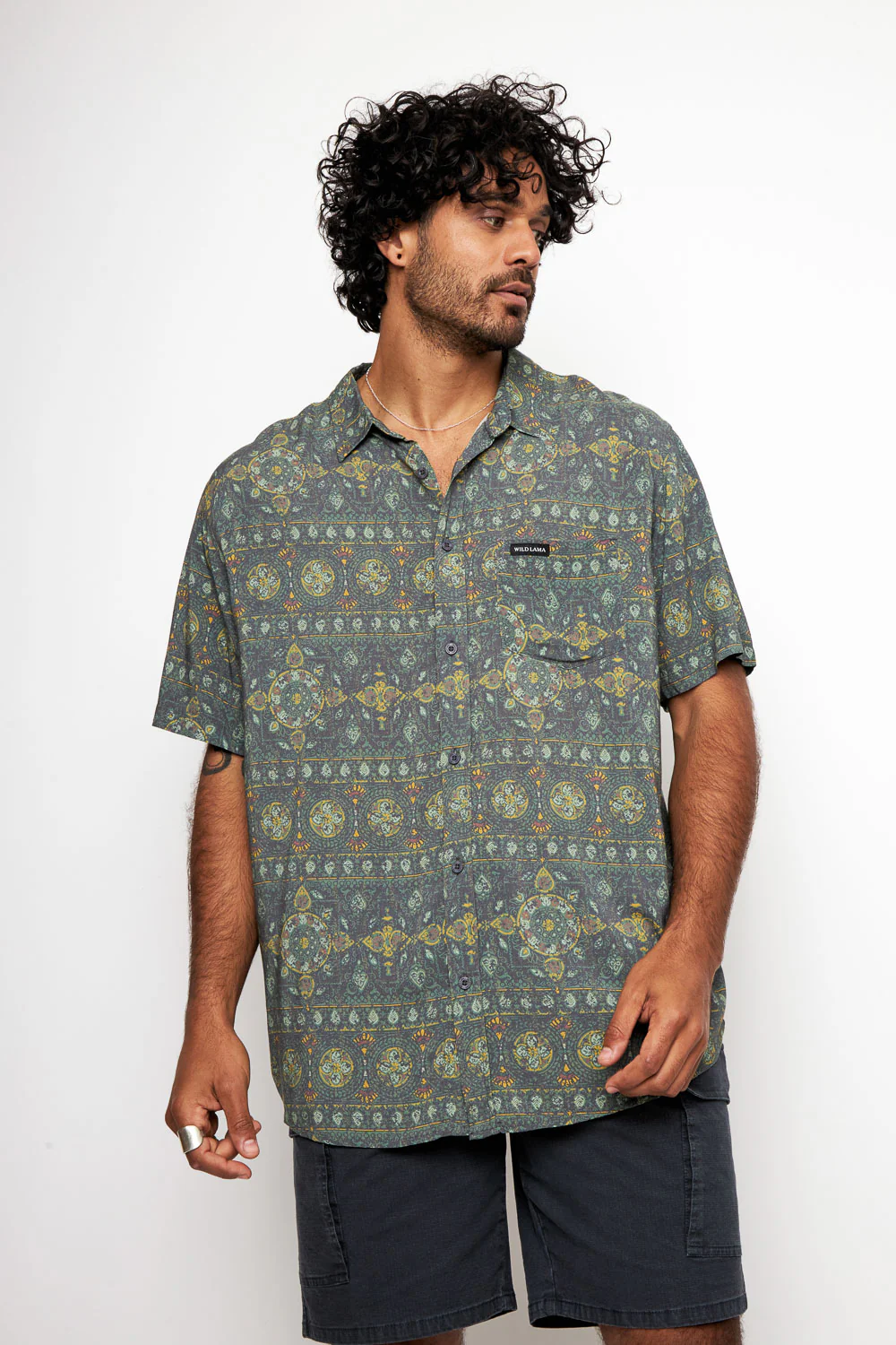Camisa Mero Boho Verde Hombre ECOVERO™ - Imagen 4