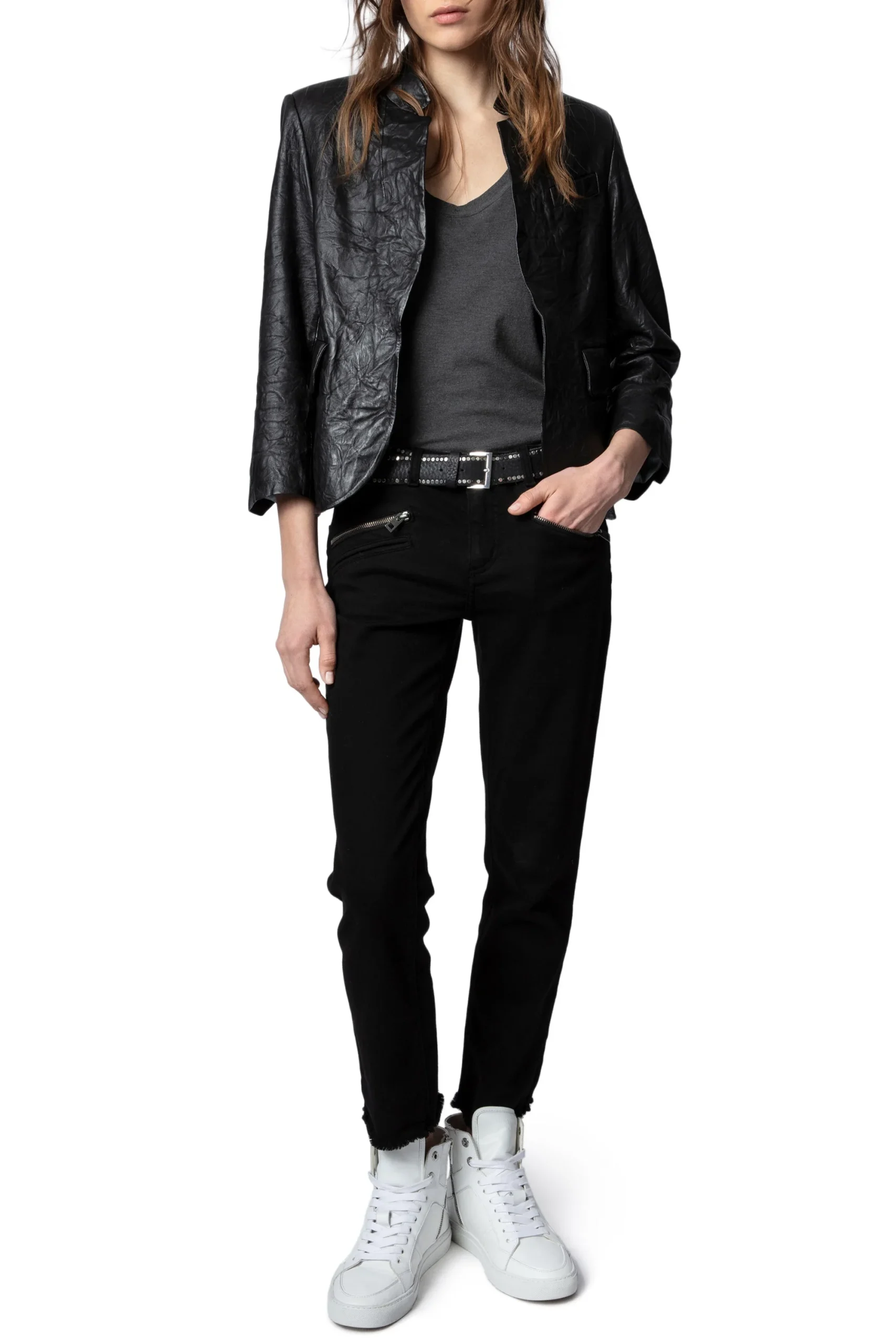 Saco Verys Cuir Froisse Noir