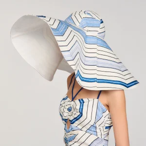 Pamela de algodón estampada a rayas