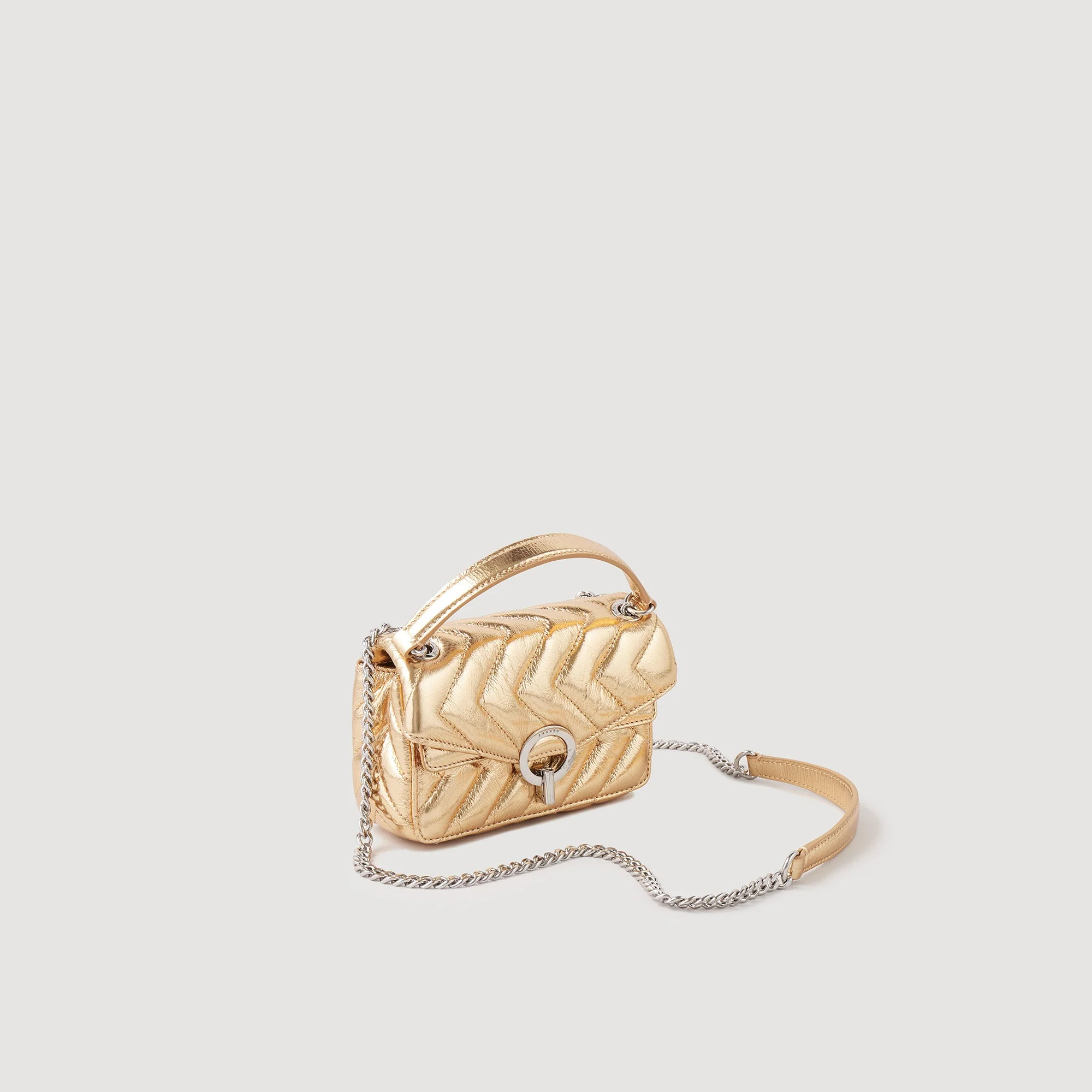 Minibolso Yza de cuero metalizado - Imagen 4