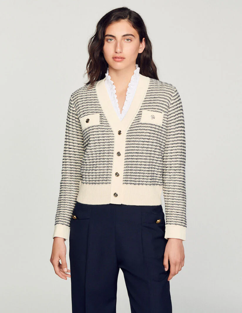 Cárdigan de punto de rayas - Imagen 3